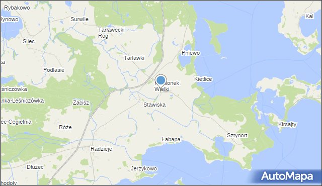 mapa Sztynort Mały, Sztynort Mały na mapie Targeo